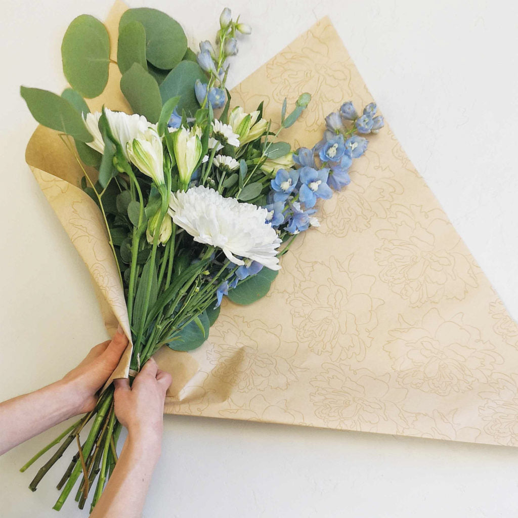 Ruby Radiance Bouquet Brown paper packaging